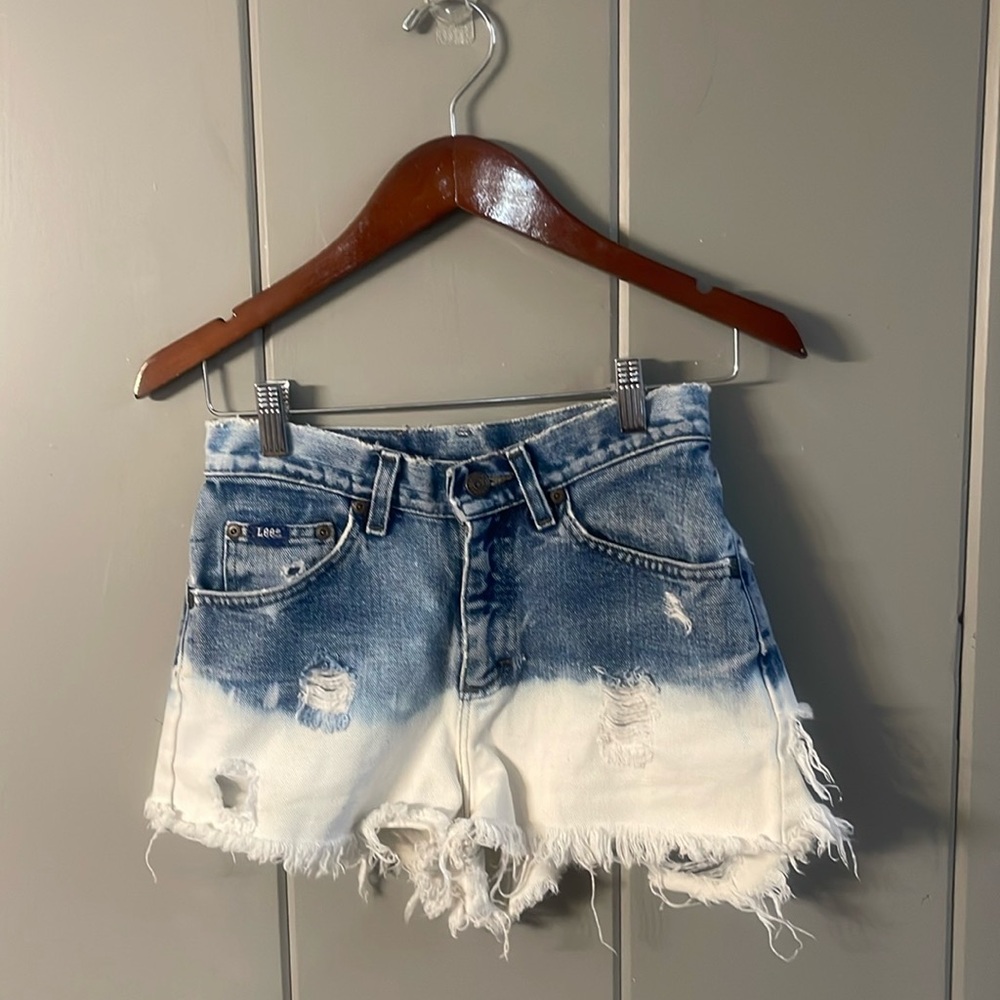 Lee Shorts Denim Cut Off Vintage Coastal Cowgirl Boho Festival Hippie Grunge